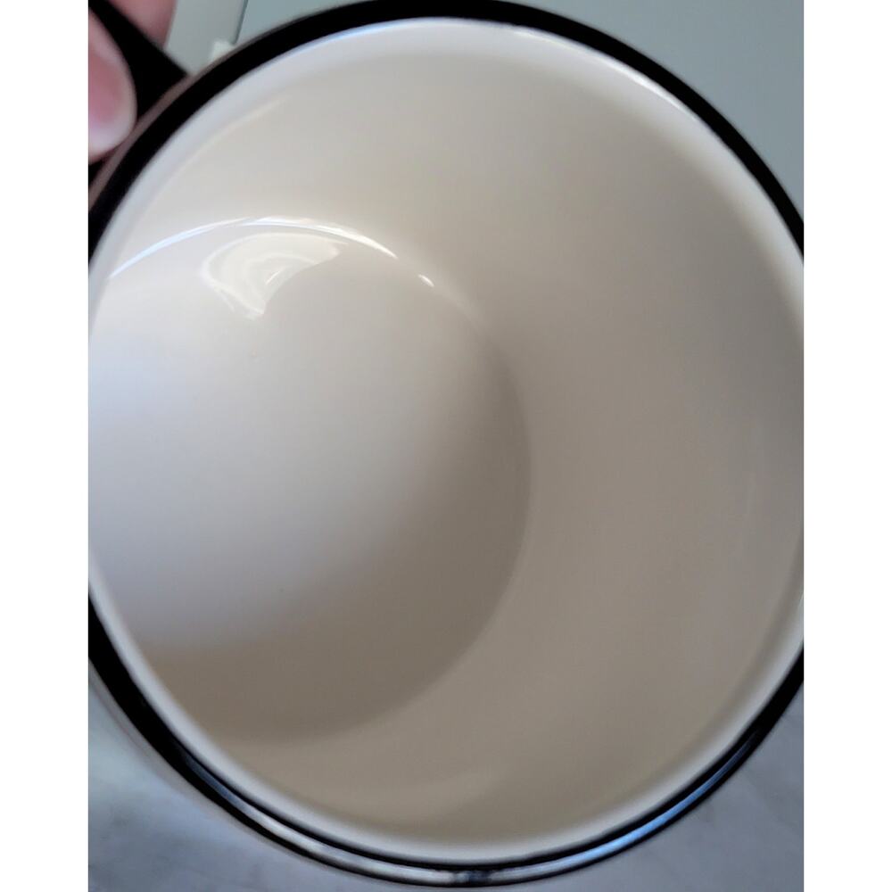 ROBERT STANLEY Black & White Buffalo Plaid Large Ceramic Coffee Mug Farmhouse - Picture 7 of 11